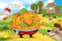 "The pumpkin walks around the city"