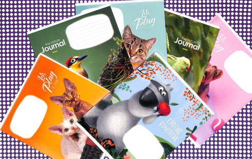 Notebook in a spiral line - 12 sheets. (with various designs on the cover)